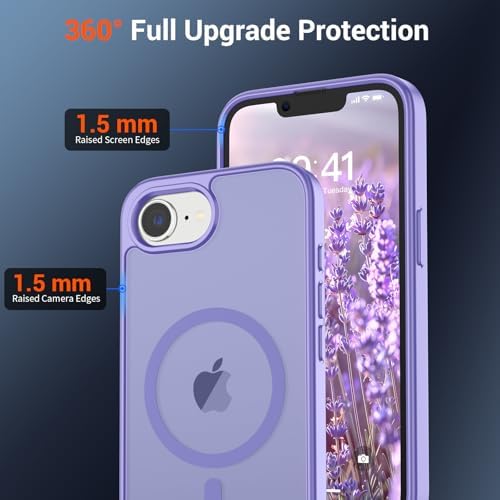 SUPFINE Magnetic for iPhone 12 Mini Case & iPhone 13 Mini Case  Compatible with MagSafe   Military Grade Drop Protection  Slim Translucent Matte Shockproof Phone Cover Black