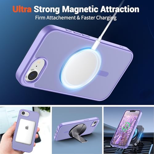SUPFINE Magnetic for iPhone 12 Mini Case & iPhone 13 Mini Case  Compatible with MagSafe   Military Grade Drop Protection  Slim Translucent Matte Shockproof Phone Cover Black