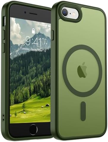 SUPFINE Magnetic for iPhone 12 Mini Case & iPhone 13 Mini Case  Compatible with MagSafe   Military Grade Drop Protection  Slim Translucent Matte Shockproof Phone Cover Black