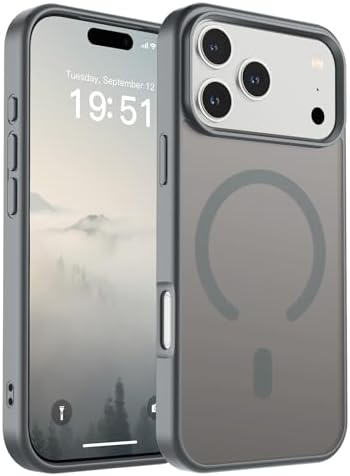 SUPFINE Magnetic for iPhone 12 Mini Case & iPhone 13 Mini Case  Compatible with MagSafe   Military Grade Drop Protection  Slim Translucent Matte Shockproof Phone Cover Black