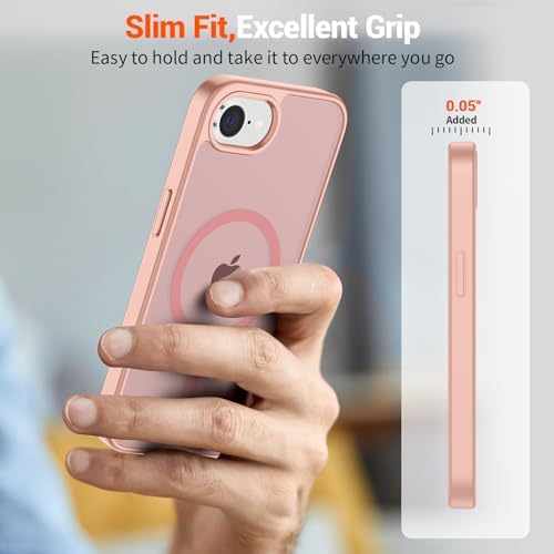 SUPFINE Magnetic for iPhone 12 Mini Case & iPhone 13 Mini Case  Compatible with MagSafe   Military Grade Drop Protection  Slim Translucent Matte Shockproof Phone Cover Black