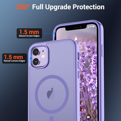 SUPFINE Magnetic for iPhone 12 Mini Case & iPhone 13 Mini Case  Compatible with MagSafe   Military Grade Drop Protection  Slim Translucent Matte Shockproof Phone Cover Black