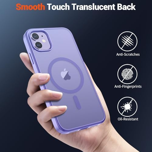 SUPFINE Magnetic for iPhone 12 Mini Case & iPhone 13 Mini Case  Compatible with MagSafe   Military Grade Drop Protection  Slim Translucent Matte Shockproof Phone Cover Black