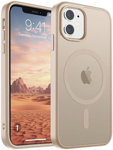 SUPFINE Magnetic for iPhone 12 Mini Case & iPhone 13 Mini Case  Compatible with MagSafe   Military Grade Drop Protection  Slim Translucent Matte Shockproof Phone Cover Black