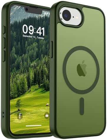 SUPFINE Magnetic for iPhone 12 Mini Case & iPhone 13 Mini Case  Compatible with MagSafe   Military Grade Drop Protection  Slim Translucent Matte Shockproof Phone Cover Black