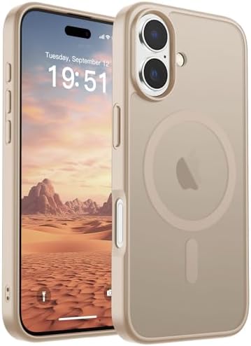 SUPFINE Magnetic for iPhone 12 Mini Case & iPhone 13 Mini Case  Compatible with MagSafe   Military Grade Drop Protection  Slim Translucent Matte Shockproof Phone Cover Black