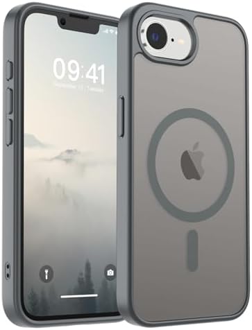 SUPFINE Magnetic for iPhone 12 Mini Case & iPhone 13 Mini Case  Compatible with MagSafe   Military Grade Drop Protection  Slim Translucent Matte Shockproof Phone Cover Black