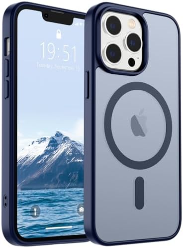 SUPFINE Magnetic for iPhone 12 Mini Case & iPhone 13 Mini Case  Compatible with MagSafe   Military Grade Drop Protection  Slim Translucent Matte Shockproof Phone Cover Black