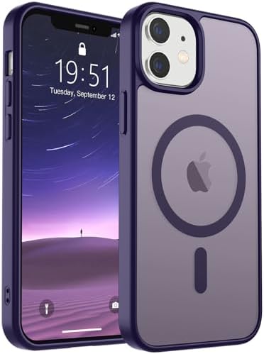 SUPFINE Magnetic for iPhone 12 Mini Case & iPhone 13 Mini Case  Compatible with MagSafe   Military Grade Drop Protection  Slim Translucent Matte Shockproof Phone Cover Black