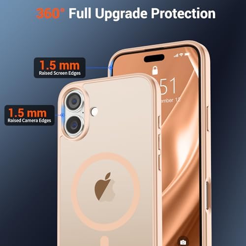 SUPFINE Magnetic for iPhone 12 Mini Case & iPhone 13 Mini Case  Compatible with MagSafe   Military Grade Drop Protection  Slim Translucent Matte Shockproof Phone Cover Black