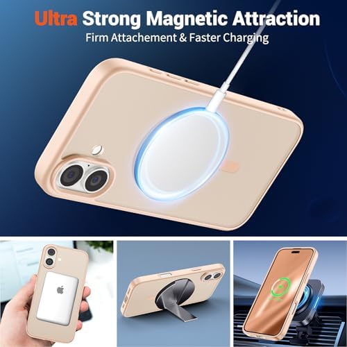 SUPFINE Magnetic for iPhone 12 Mini Case & iPhone 13 Mini Case  Compatible with MagSafe   Military Grade Drop Protection  Slim Translucent Matte Shockproof Phone Cover Black