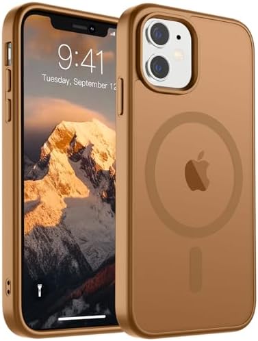 SUPFINE Magnetic for iPhone 12 Mini Case & iPhone 13 Mini Case  Compatible with MagSafe   Military Grade Drop Protection  Slim Translucent Matte Shockproof Phone Cover Black