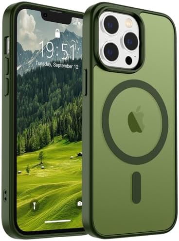 SUPFINE Magnetic for iPhone 12 Mini Case & iPhone 13 Mini Case  Compatible with MagSafe   Military Grade Drop Protection  Slim Translucent Matte Shockproof Phone Cover Black