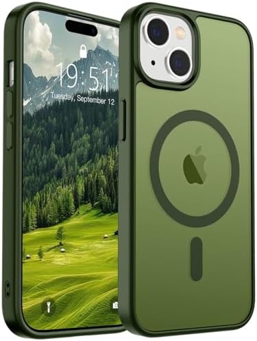 SUPFINE Magnetic for iPhone 12 Mini Case & iPhone 13 Mini Case  Compatible with MagSafe   Military Grade Drop Protection  Slim Translucent Matte Shockproof Phone Cover Black