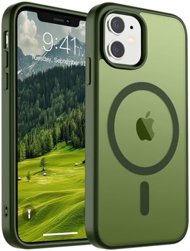 SUPFINE Magnetic for iPhone 12 Mini Case & iPhone 13 Mini Case  Compatible with MagSafe   Military Grade Drop Protection  Slim Translucent Matte Shockproof Phone Cover Black