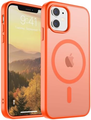 SUPFINE Magnetic for iPhone 12 Mini Case & iPhone 13 Mini Case  Compatible with MagSafe   Military Grade Drop Protection  Slim Translucent Matte Shockproof Phone Cover Black