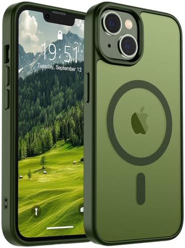 SUPFINE Magnetic for iPhone 12 Mini Case & iPhone 13 Mini Case  Compatible with MagSafe   Military Grade Drop Protection  Slim Translucent Matte Shockproof Phone Cover Black