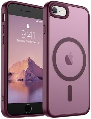 SUPFINE Magnetic for iPhone 12 Mini Case & iPhone 13 Mini Case  Compatible with MagSafe   Military Grade Drop Protection  Slim Translucent Matte Shockproof Phone Cover Black