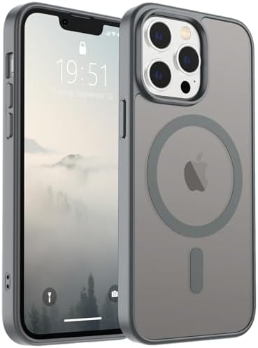 SUPFINE Magnetic for iPhone 12 Mini Case & iPhone 13 Mini Case  Compatible with MagSafe   Military Grade Drop Protection  Slim Translucent Matte Shockproof Phone Cover Black