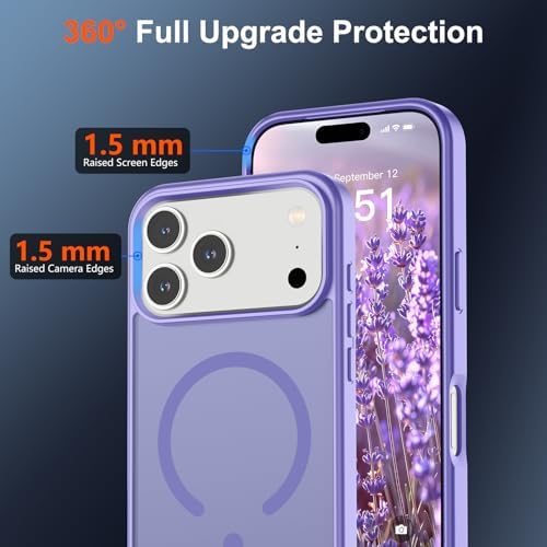 SUPFINE Magnetic for iPhone 12 Mini Case & iPhone 13 Mini Case  Compatible with MagSafe   Military Grade Drop Protection  Slim Translucent Matte Shockproof Phone Cover Black