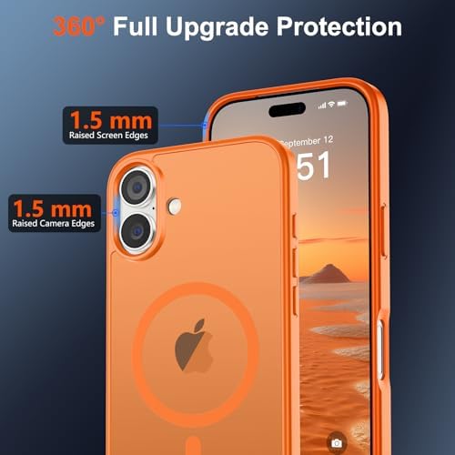 SUPFINE Magnetic for iPhone 12 Mini Case & iPhone 13 Mini Case  Compatible with MagSafe   Military Grade Drop Protection  Slim Translucent Matte Shockproof Phone Cover Black