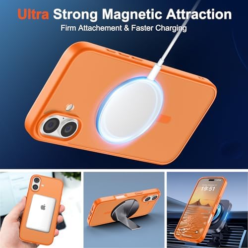SUPFINE Magnetic for iPhone 12 Mini Case & iPhone 13 Mini Case  Compatible with MagSafe   Military Grade Drop Protection  Slim Translucent Matte Shockproof Phone Cover Black
