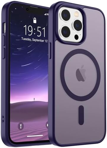 SUPFINE Magnetic for iPhone 12 Mini Case & iPhone 13 Mini Case  Compatible with MagSafe   Military Grade Drop Protection  Slim Translucent Matte Shockproof Phone Cover Black