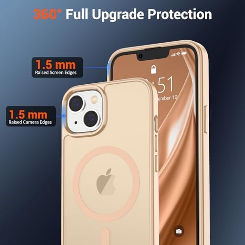 SUPFINE Magnetic for iPhone 12 Mini Case & iPhone 13 Mini Case  Compatible with MagSafe   Military Grade Drop Protection  Slim Translucent Matte Shockproof Phone Cover Black