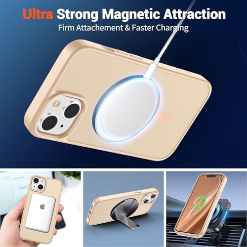 SUPFINE Magnetic for iPhone 12 Mini Case & iPhone 13 Mini Case  Compatible with MagSafe   Military Grade Drop Protection  Slim Translucent Matte Shockproof Phone Cover Black