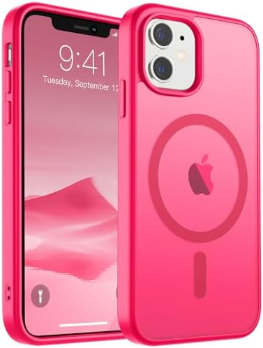 SUPFINE Magnetic for iPhone 12 Mini Case & iPhone 13 Mini Case  Compatible with MagSafe   Military Grade Drop Protection  Slim Translucent Matte Shockproof Phone Cover Black