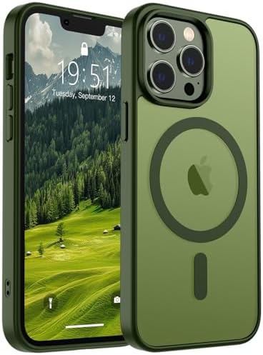 SUPFINE Magnetic for iPhone 12 Mini Case & iPhone 13 Mini Case  Compatible with MagSafe   Military Grade Drop Protection  Slim Translucent Matte Shockproof Phone Cover Black