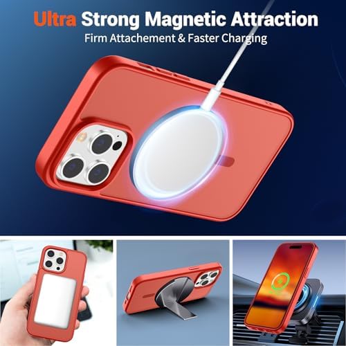 SUPFINE Magnetic for iPhone 12 Mini Case & iPhone 13 Mini Case  Compatible with MagSafe   Military Grade Drop Protection  Slim Translucent Matte Shockproof Phone Cover Black