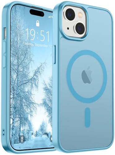 SUPFINE Magnetic for iPhone 12 Mini Case & iPhone 13 Mini Case  Compatible with MagSafe   Military Grade Drop Protection  Slim Translucent Matte Shockproof Phone Cover Black