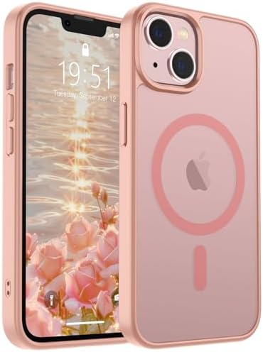 SUPFINE Magnetic for iPhone 12 Mini Case & iPhone 13 Mini Case  Compatible with MagSafe   Military Grade Drop Protection  Slim Translucent Matte Shockproof Phone Cover Black