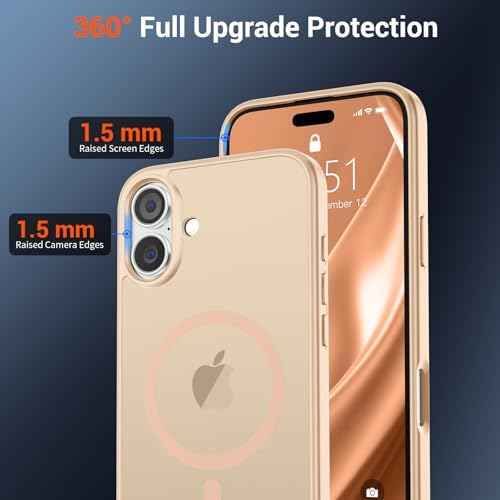 SUPFINE Magnetic for iPhone 12 Mini Case & iPhone 13 Mini Case  Compatible with MagSafe   Military Grade Drop Protection  Slim Translucent Matte Shockproof Phone Cover Black