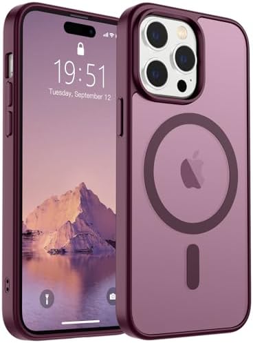 SUPFINE Magnetic for iPhone 12 Mini Case & iPhone 13 Mini Case  Compatible with MagSafe   Military Grade Drop Protection  Slim Translucent Matte Shockproof Phone Cover Black