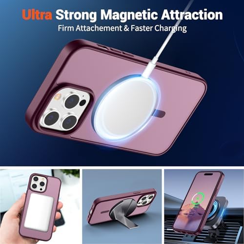 SUPFINE Magnetic for iPhone 12 Mini Case & iPhone 13 Mini Case  Compatible with MagSafe   Military Grade Drop Protection  Slim Translucent Matte Shockproof Phone Cover Black