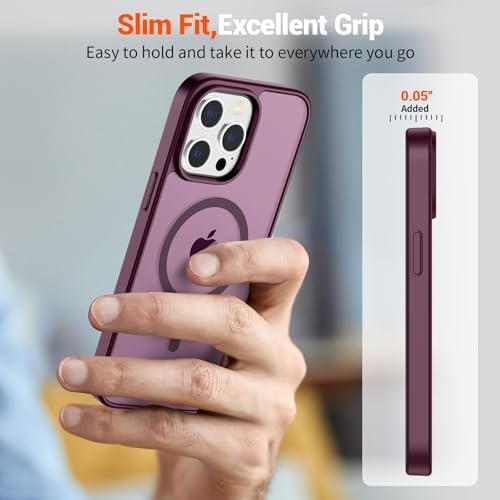 SUPFINE Magnetic for iPhone 12 Mini Case & iPhone 13 Mini Case  Compatible with MagSafe   Military Grade Drop Protection  Slim Translucent Matte Shockproof Phone Cover Black