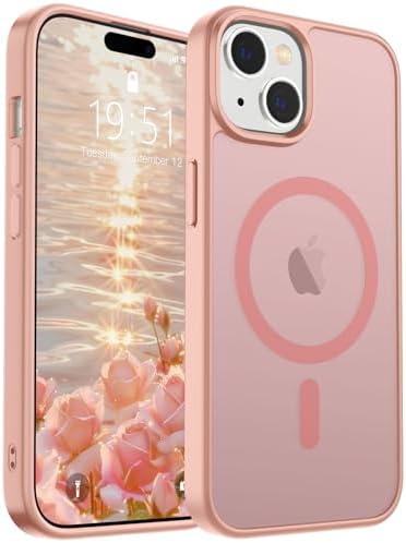 SUPFINE Magnetic for iPhone 12 Mini Case & iPhone 13 Mini Case  Compatible with MagSafe   Military Grade Drop Protection  Slim Translucent Matte Shockproof Phone Cover Black