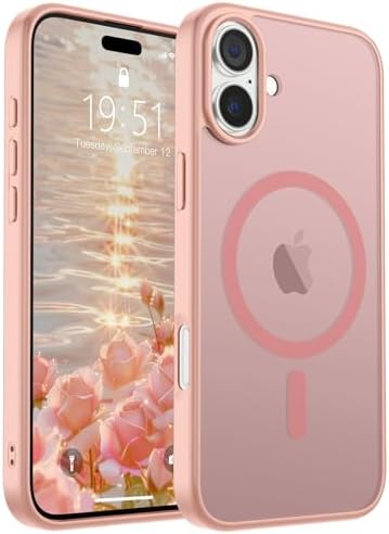 SUPFINE Magnetic for iPhone 12 Mini Case & iPhone 13 Mini Case  Compatible with MagSafe   Military Grade Drop Protection  Slim Translucent Matte Shockproof Phone Cover Black