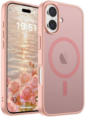 SUPFINE Magnetic for iPhone 12 Mini Case & iPhone 13 Mini Case  Compatible with MagSafe   Military Grade Drop Protection  Slim Translucent Matte Shockproof Phone Cover Black