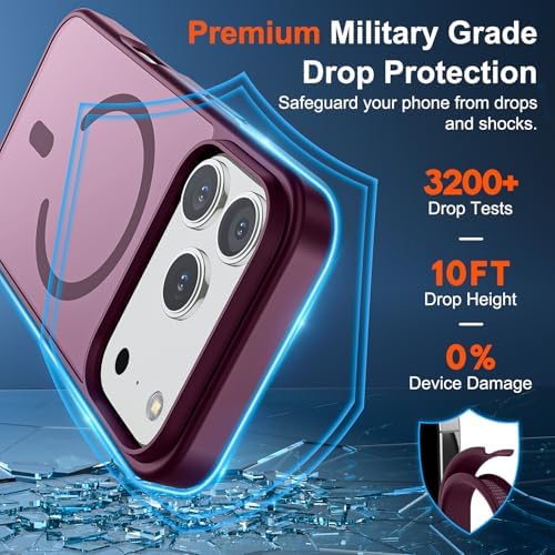 SUPFINE Magnetic for iPhone 12 Mini Case & iPhone 13 Mini Case  Compatible with MagSafe   Military Grade Drop Protection  Slim Translucent Matte Shockproof Phone Cover Black