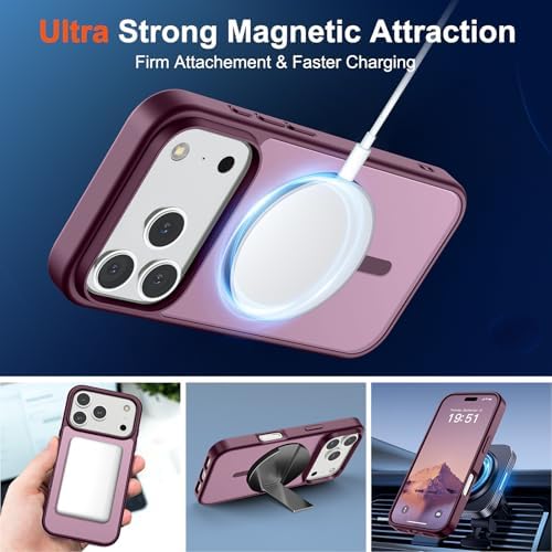 SUPFINE Magnetic for iPhone 12 Mini Case & iPhone 13 Mini Case  Compatible with MagSafe   Military Grade Drop Protection  Slim Translucent Matte Shockproof Phone Cover Black