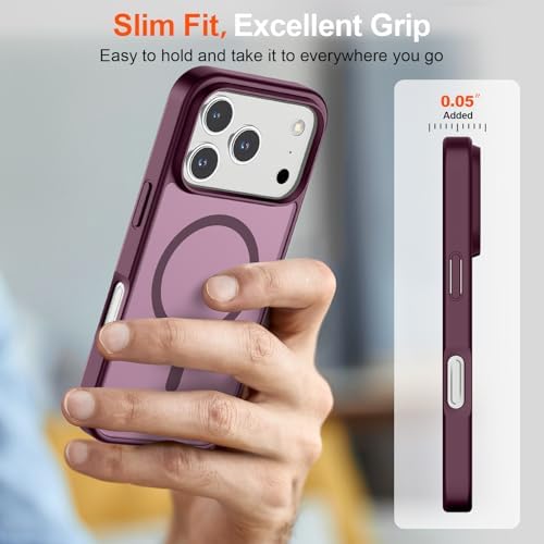 SUPFINE Magnetic for iPhone 12 Mini Case & iPhone 13 Mini Case  Compatible with MagSafe   Military Grade Drop Protection  Slim Translucent Matte Shockproof Phone Cover Black