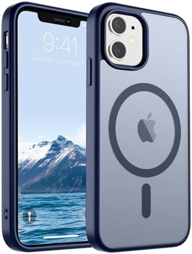 SUPFINE Magnetic for iPhone 12 Mini Case & iPhone 13 Mini Case  Compatible with MagSafe   Military Grade Drop Protection  Slim Translucent Matte Shockproof Phone Cover Black