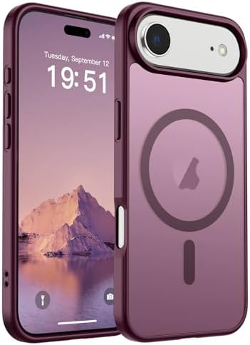 SUPFINE Magnetic for iPhone 12 Mini Case & iPhone 13 Mini Case  Compatible with MagSafe   Military Grade Drop Protection  Slim Translucent Matte Shockproof Phone Cover Black