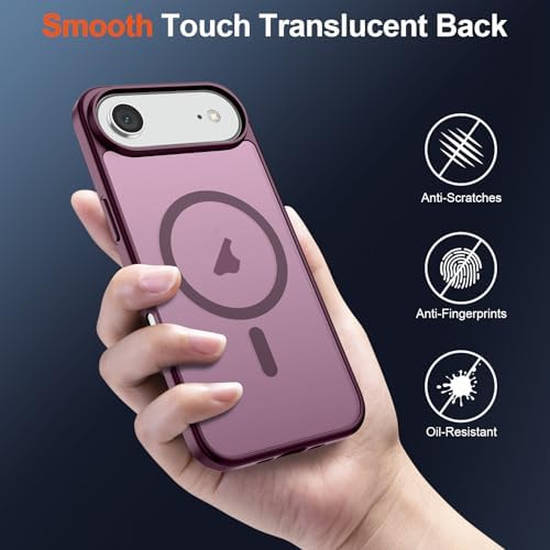 SUPFINE Magnetic for iPhone 12 Mini Case & iPhone 13 Mini Case  Compatible with MagSafe   Military Grade Drop Protection  Slim Translucent Matte Shockproof Phone Cover Black