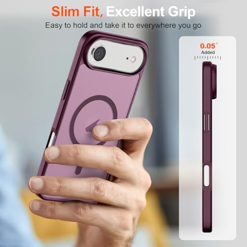 SUPFINE Magnetic for iPhone 12 Mini Case & iPhone 13 Mini Case  Compatible with MagSafe   Military Grade Drop Protection  Slim Translucent Matte Shockproof Phone Cover Black