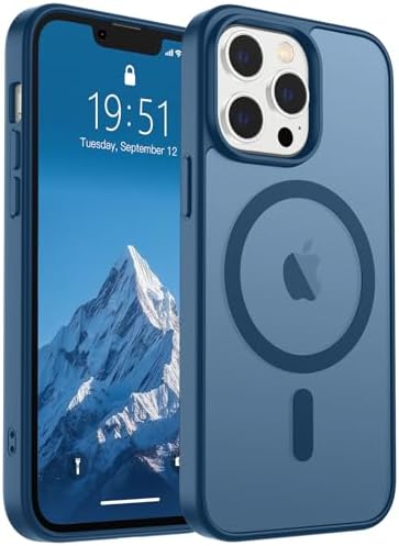 SUPFINE Magnetic for iPhone 12 Mini Case & iPhone 13 Mini Case  Compatible with MagSafe   Military Grade Drop Protection  Slim Translucent Matte Shockproof Phone Cover Black