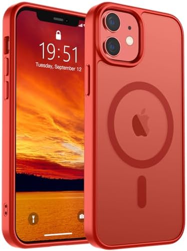 SUPFINE Magnetic for iPhone 12 Mini Case & iPhone 13 Mini Case  Compatible with MagSafe   Military Grade Drop Protection  Slim Translucent Matte Shockproof Phone Cover Black